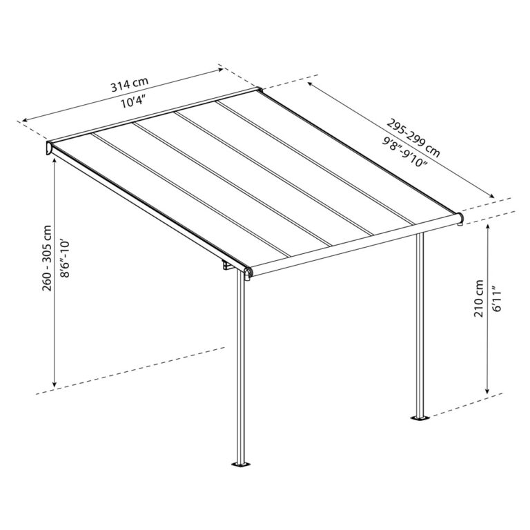 Sierra 3000 antracit  3 x 3 - pergola 2